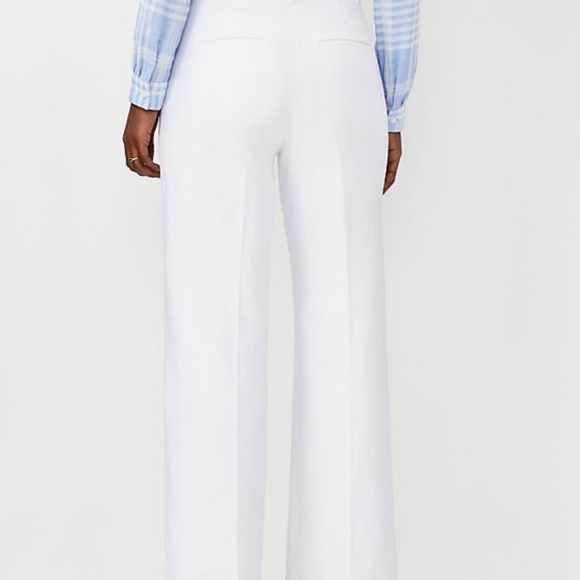 Ann Taylor Wide Leg Cotton Pants White Sz 4 NWT - Picture 3 of 9